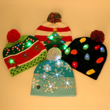 Christmas Knit Hat Light Up Beanie