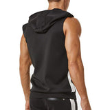 Men Zipper Splicing Sports Hooded Vest - calderonconcepts
