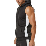 Men Zipper Splicing Sports Hooded Vest - calderonconcepts