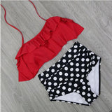 Bikini Set Double Ruffle Swimwear - calderonconcepts