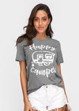 Women T Shirt Short Sleeve Happy Camper - calderonconcepts