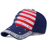 Bling American flag Baseball Cap