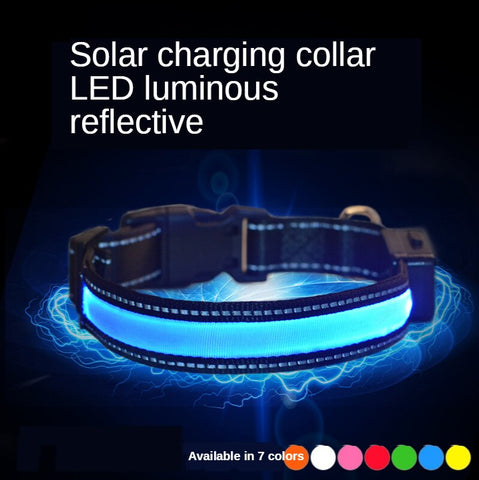LED solar luminous collar