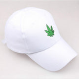 Black White Maple Leaf Cap For Women Embroidery Weed Baseball Cap Hip Hop Adjustable Men Strapback Hat