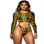 African Print Swimwear Thong Bikini Set - calderonconcepts