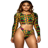 African Print Swimwear Thong Bikini Set - calderonconcepts