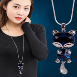 Dangle crystal sweet cats fashion necklace - calderonconcepts