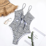 Sexy Snake Leopard Print One Piece Swimsuit - calderonconcepts