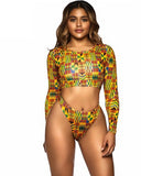 African Print Swimwear Thong Bikini Set - calderonconcepts