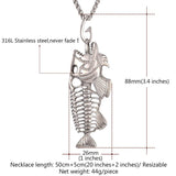 Big Fish Bone Statement Pendant Necklaces