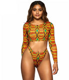 African Print Swimwear Thong Bikini Set - calderonconcepts